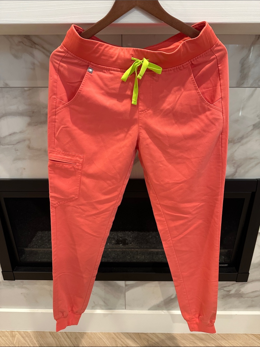 FIGS Women’s Orange Long-Sleeve Small Tee (SOLD) Small Tall Coral Pants ($45)